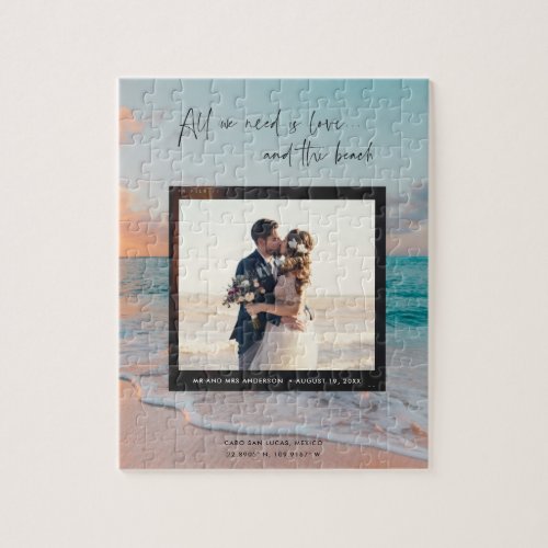 Love and the Beach Wedding Photo Jigsaw Puzzle