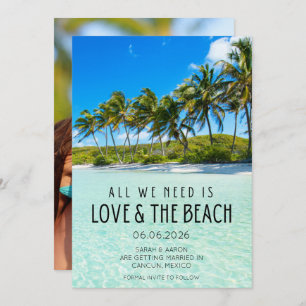 Love and The Beach Wedding Photo Save the Date