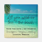 Love and The Beach Wedding Save Date Magnets