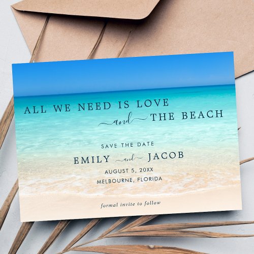 Love and the Beach Wedding Save The Date