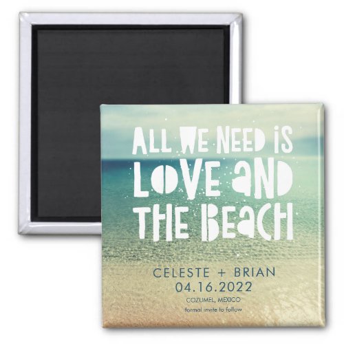 Love and the Beach Wedding Save the Date Magnet