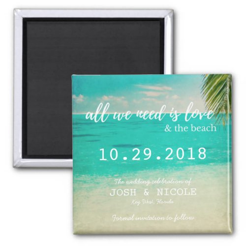 Love and the Beach Wedding Save the Date Magnets