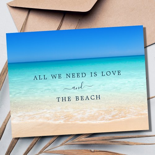 Love and the Beach Wedding Save the Date Postcard