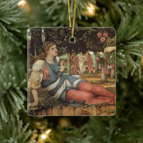 Love and the Maiden by John Stanhope Ceramic Ornament