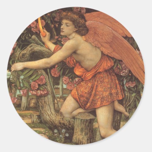 Love and the Maiden by John Stanhope Classic Round Sticker