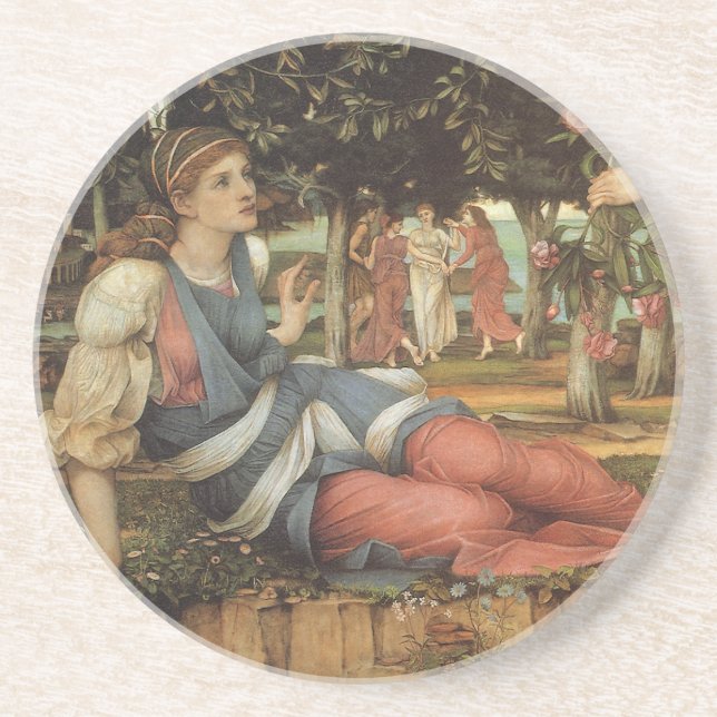 Love and the Maiden by John Stanhope Drink Coaster (Front)