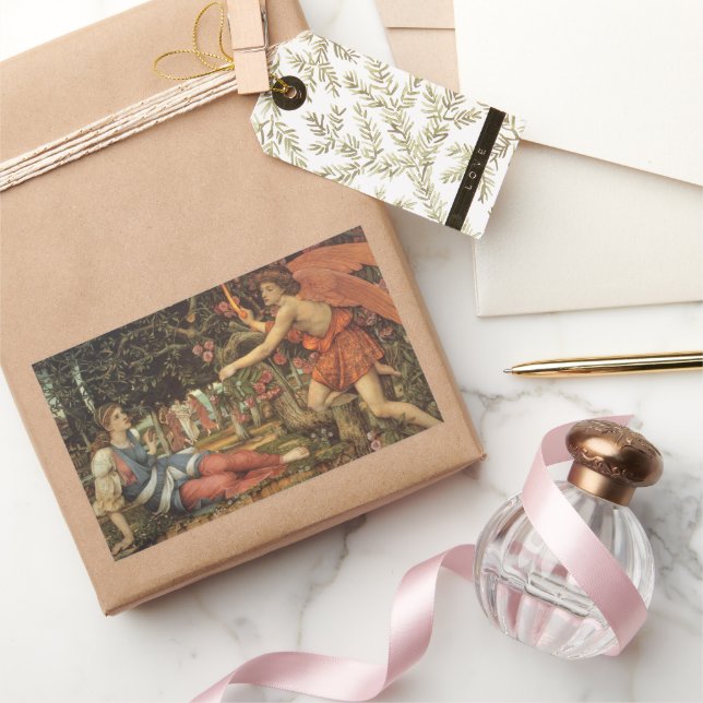 Love and the Maiden by John Stanhope Rectangular Sticker (Gifting)