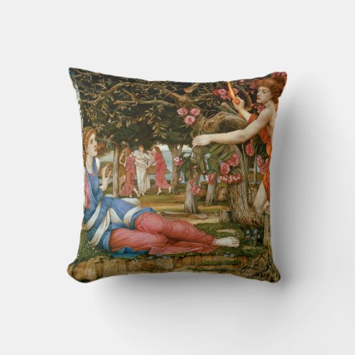 Love and the Maiden Throw Pillow