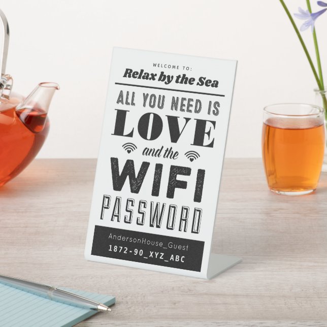Love and Wifi Home Network and Password Sign (In SItu)