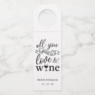 Love and Wine Favor Hang Tags, Drink Bottle Tags