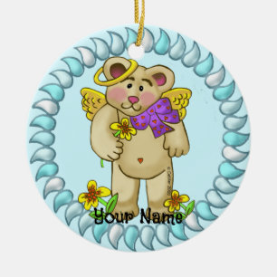 Love Angel Bear Ceramic Ornament