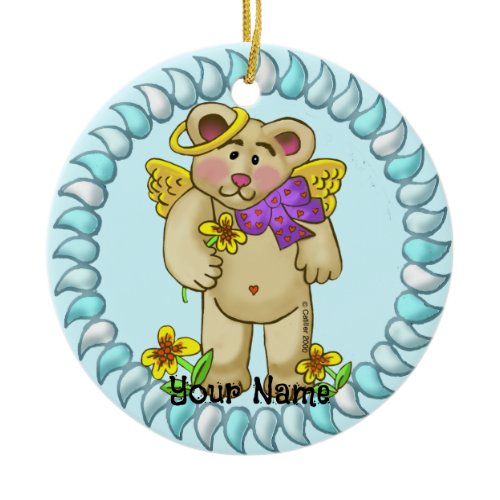 Love Angel Bear Ceramic Ornament