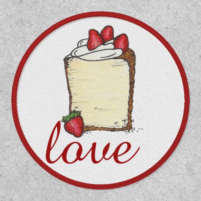 LOVE Angel Food Cake Strawberry Valentine's Day Patch (Front)