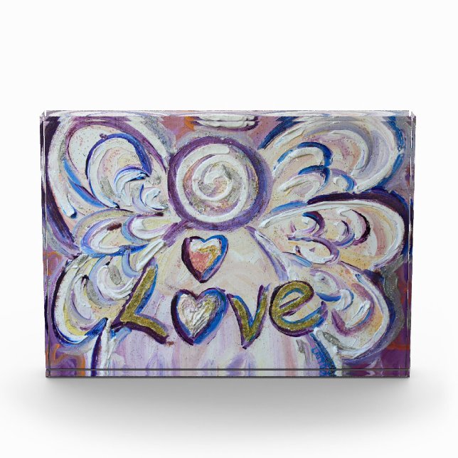 Love Angel Word Art Custom Award Paperweight (Front)
