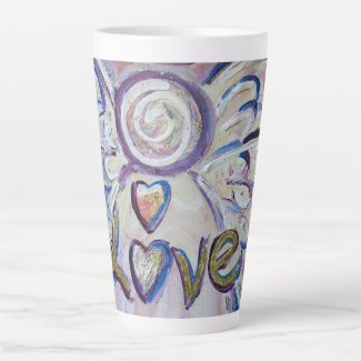 Love Angel Word Art Custom Latte Mug Cup