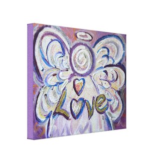 Love Angel Word Art Painting Wrapped Canvas