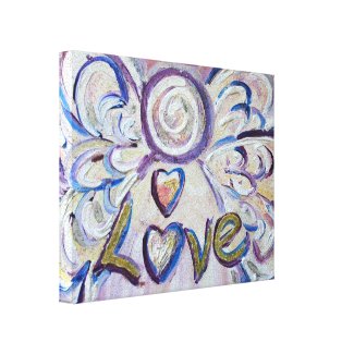 Love Angel Word Art Painting Wrapped Canvas