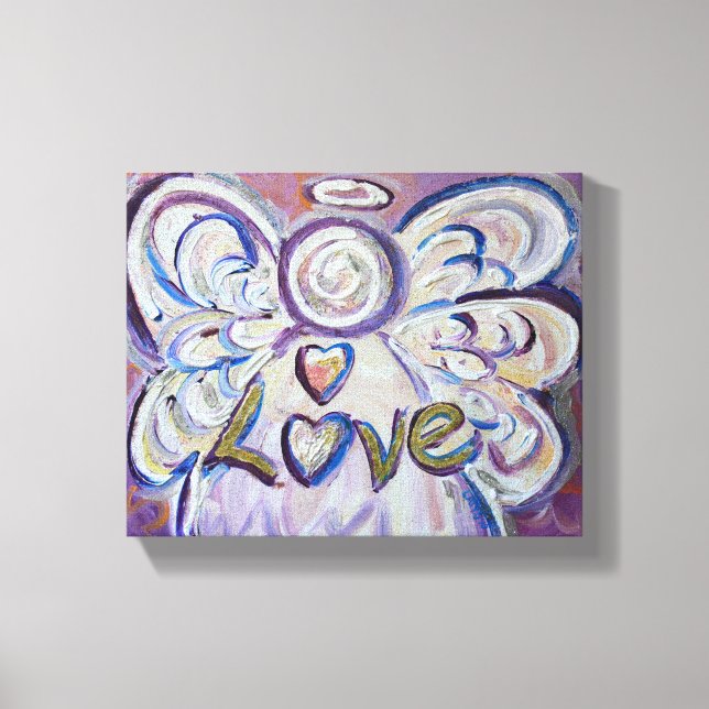 Love Angel Word Art Painting Wrapped Canvas Print (Front)