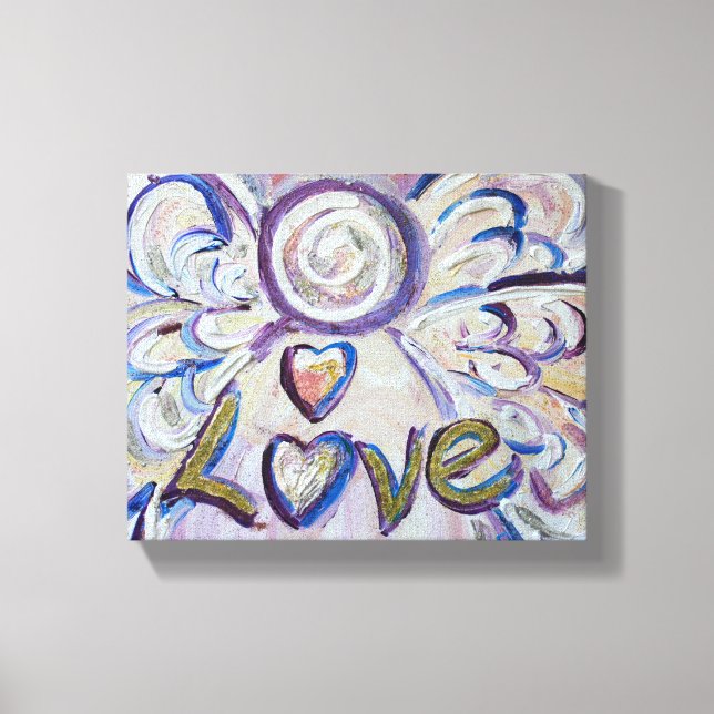 Love Angel Word Art Painting Wrapped Canvas Print (Front)
