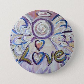 Love Angel Word Art Pin Pendant Buttons