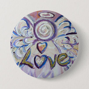 Love Angel Word Art Pin Pendant Buttons