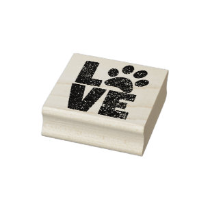 Love Animal Paw Rubber Stamp