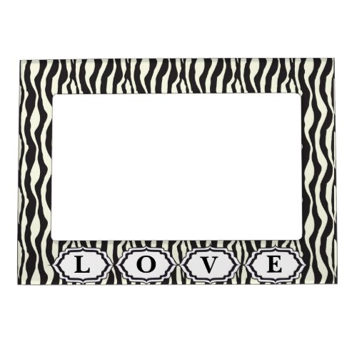 Love Animal Zebra Print Magnetic Frame