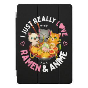 Love Anime and Ramen Japanese Noodles Cat Kawaii iPad Pro Cover