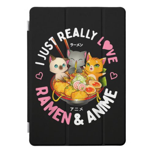Love Anime and Ramen Japanese Noodles Cat Kawaii iPad Pro Cover