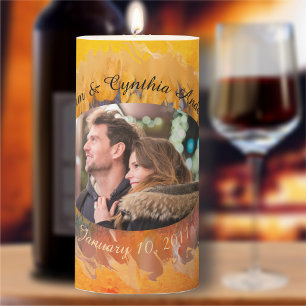 Love & Anniversary Abstract Sunset 0612 Pillar Candle