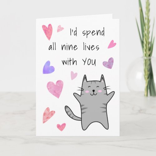 Love Anniversary Valentine Engagement Funny Cat Card