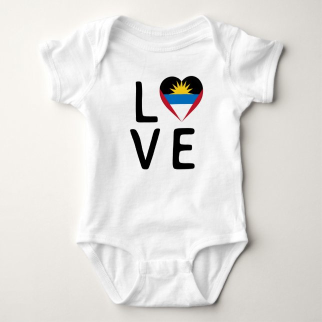 Love - Antigua and Barbuda Flag Baby Bodysuit (Front)