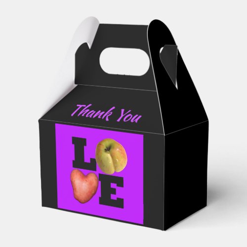 LOVE Apple Heart Potato Name Thank You Favor box