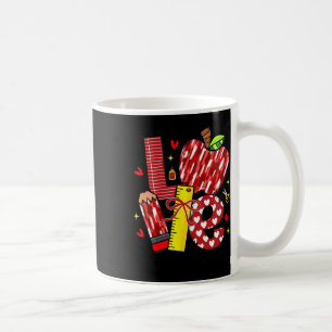 Love Apple Pencil Teacher Life Bow Hearts Funny  Coffee Mug