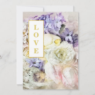 *~* LOVE AR26 Flowers Bouquet QR  RSVP Wedding Invitation