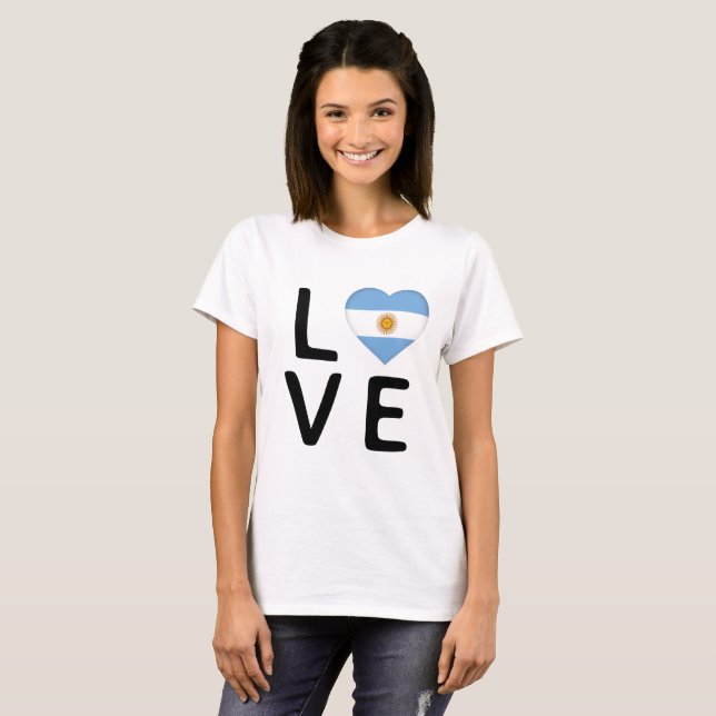 Love - Argentina Flag T-Shirt (Front Full)