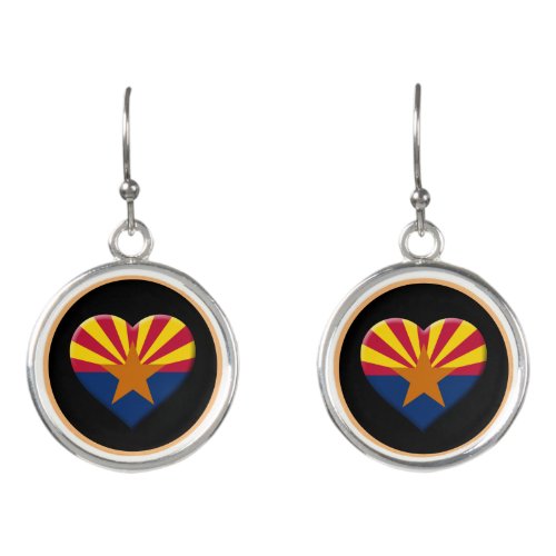 Love Arizona  Arizona Flag fashion Heart sports Earrings