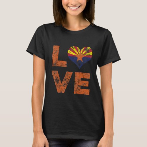 Love Arizona State Vintage Heart Flag T_Shirt