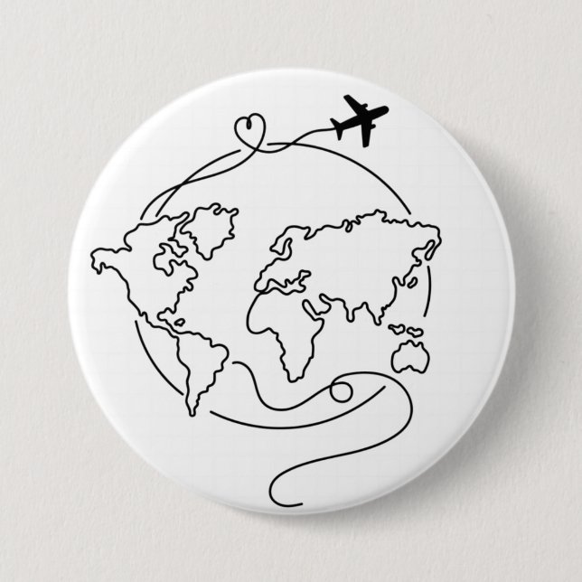 🌍 Love Around the World ✈️ Button (Front)