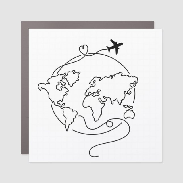 🌍 Love Around the World ✈️ Car Magnet (Front)
