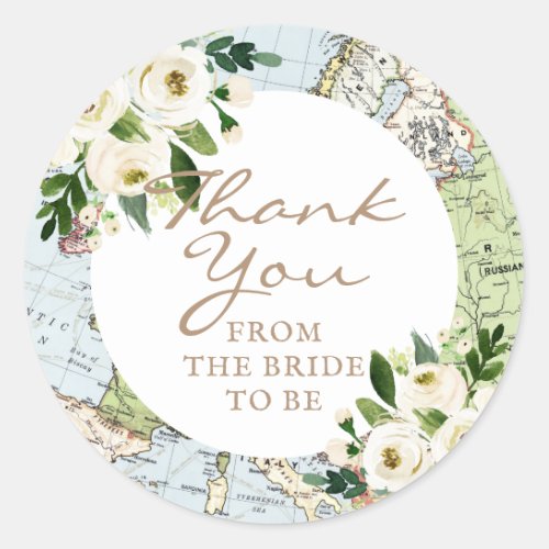 Love Around The World Floral Map Favor Label