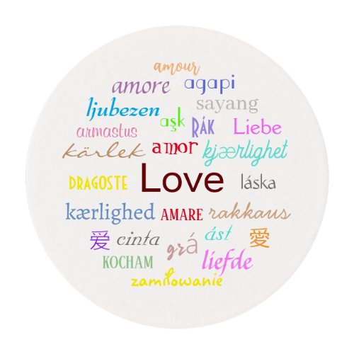 Love Around the World In White Edible Frosting Rounds
