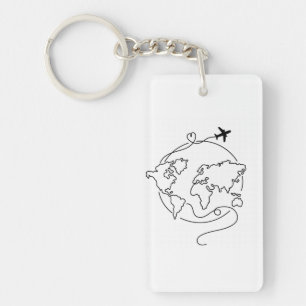 🌍 Love Around the World ✈️ Keychain