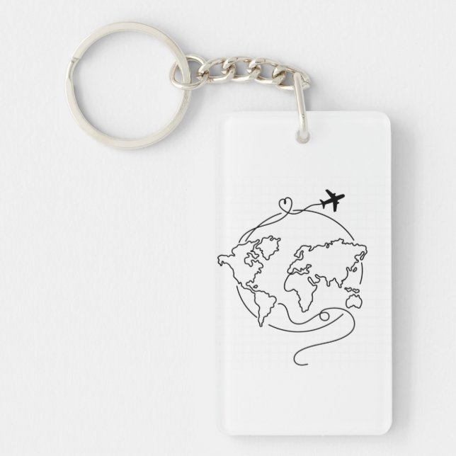 🌍 Love Around the World ✈️ Keychain (Front)
