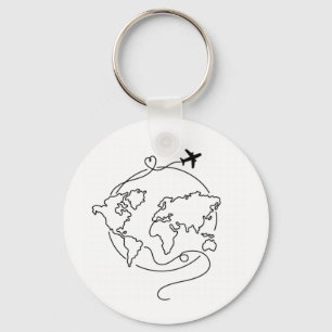 🌍 Love Around the World ✈️ Keychain