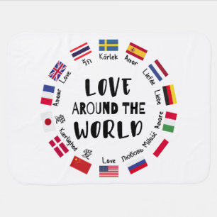 Love Around the World Languages Baby Blanket