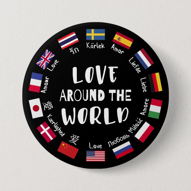Love Around the World Languages  Button (Front)