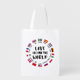 Love Around the World Languages Grocery Bag