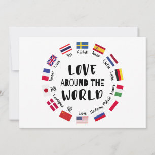 Love Around the World Languages  Invitation