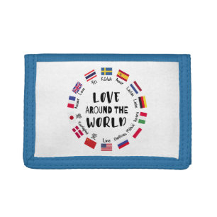 Love Around the World Languages Trifold Wallet